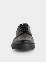 B Leather Brogue  - Black