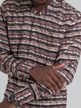 Mario Tencel Print Long Sleeve Shirt - Berry