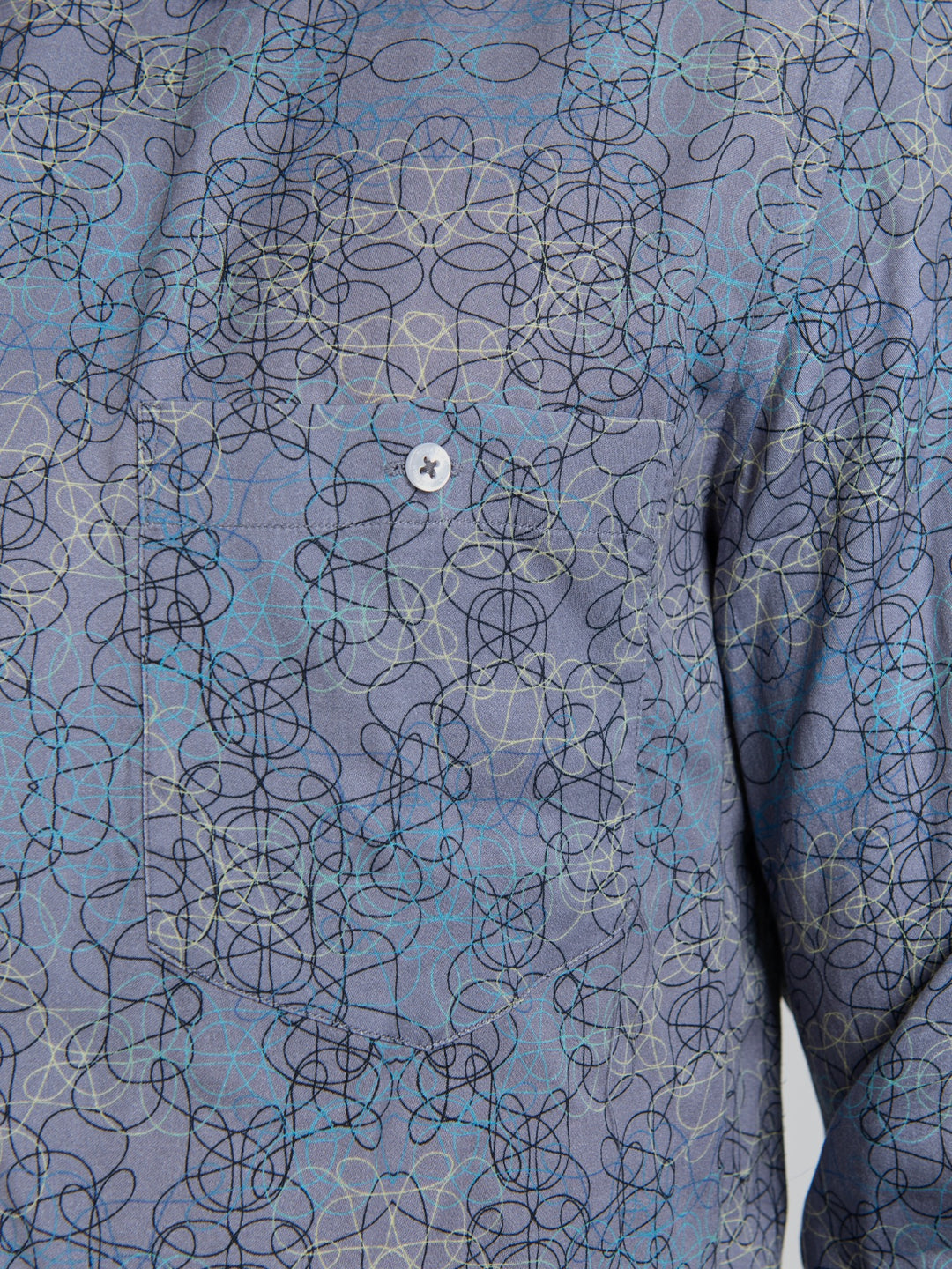 Javier Tencel Print Long Sleeve Shirt - Ash Grey - view 3