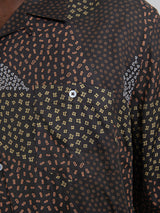 RAUL TENCEL PRINT LONG SLEEVE SHIRT - CHOCOLATE