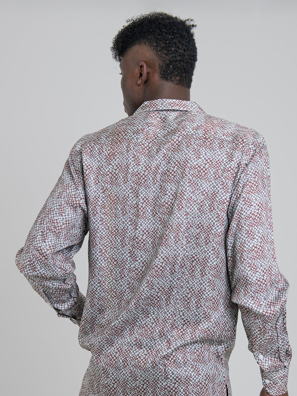 Toni Tencel Print Long Sleeve Shirt - Wine Multi - view 2