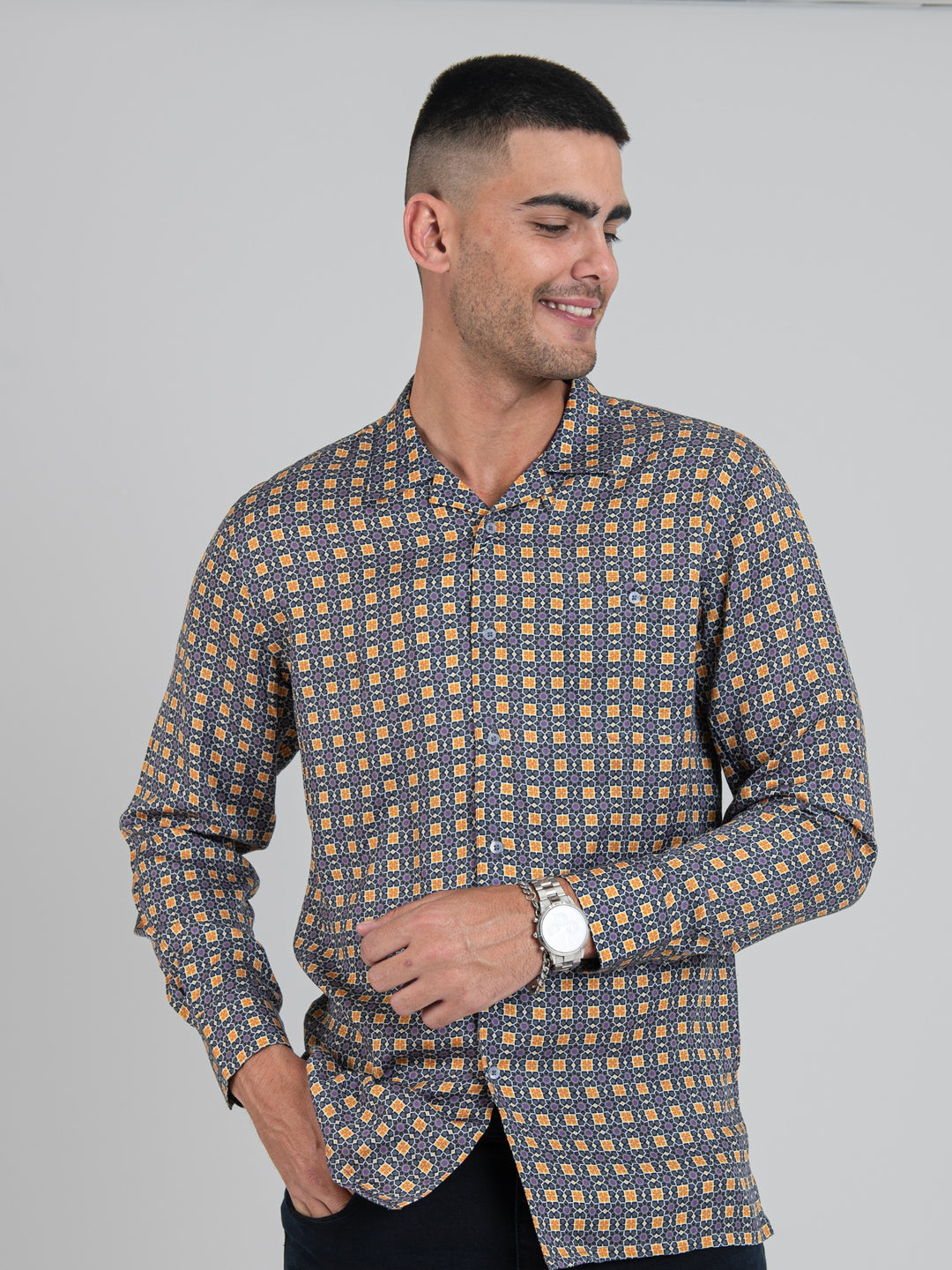 Yaci Tencel Print Long Sleeve Shirt - Multi