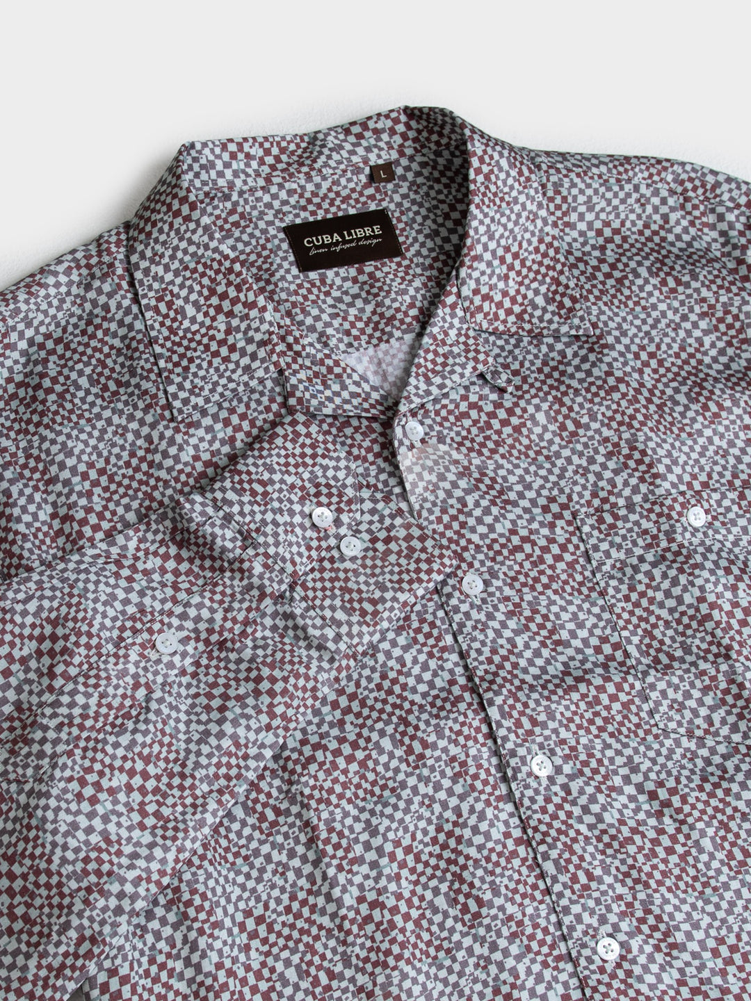 Toni Tencel Print Long Sleeve Shirt - Wine Multi - view 5