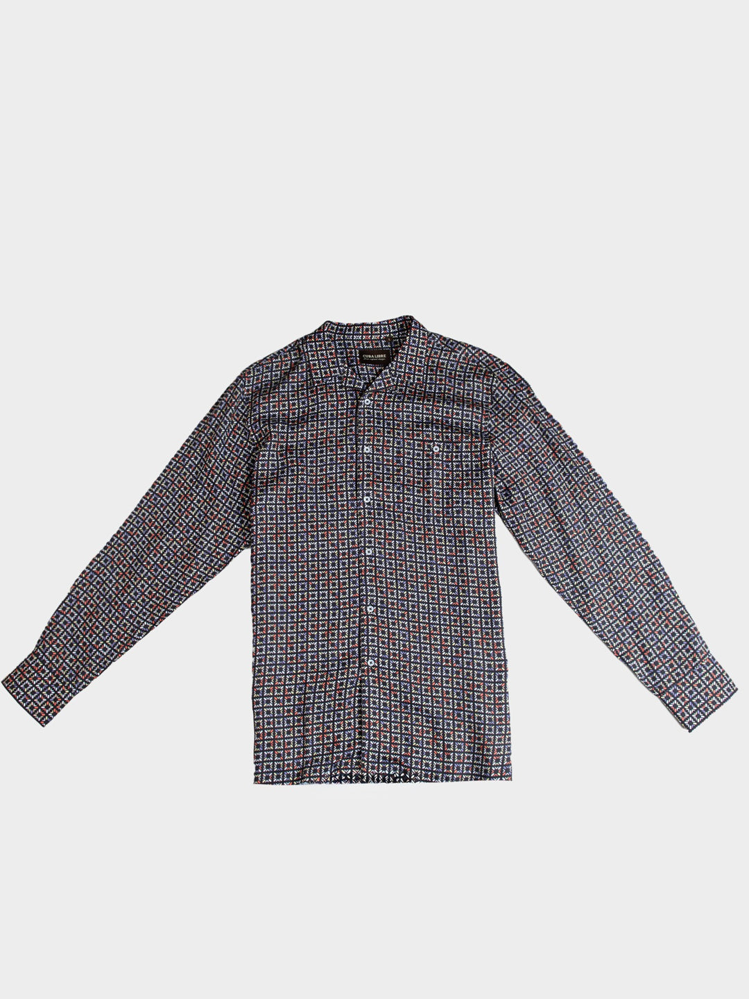 DeJuan Tencel Print Long Sleeve Shirt - Black - view 4