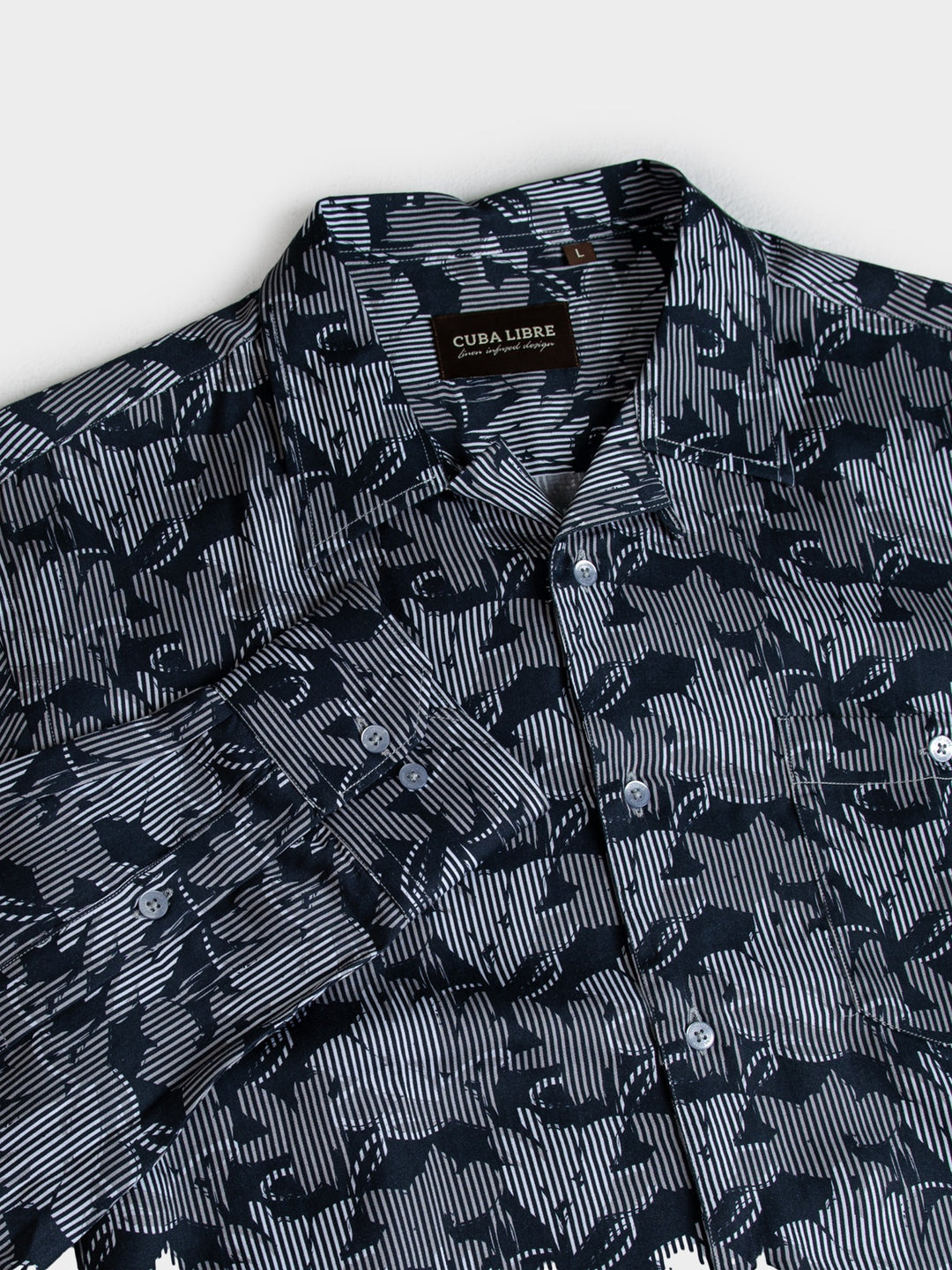 Miguel Tencel Print Long Sleeve Shirt - Black - view 5