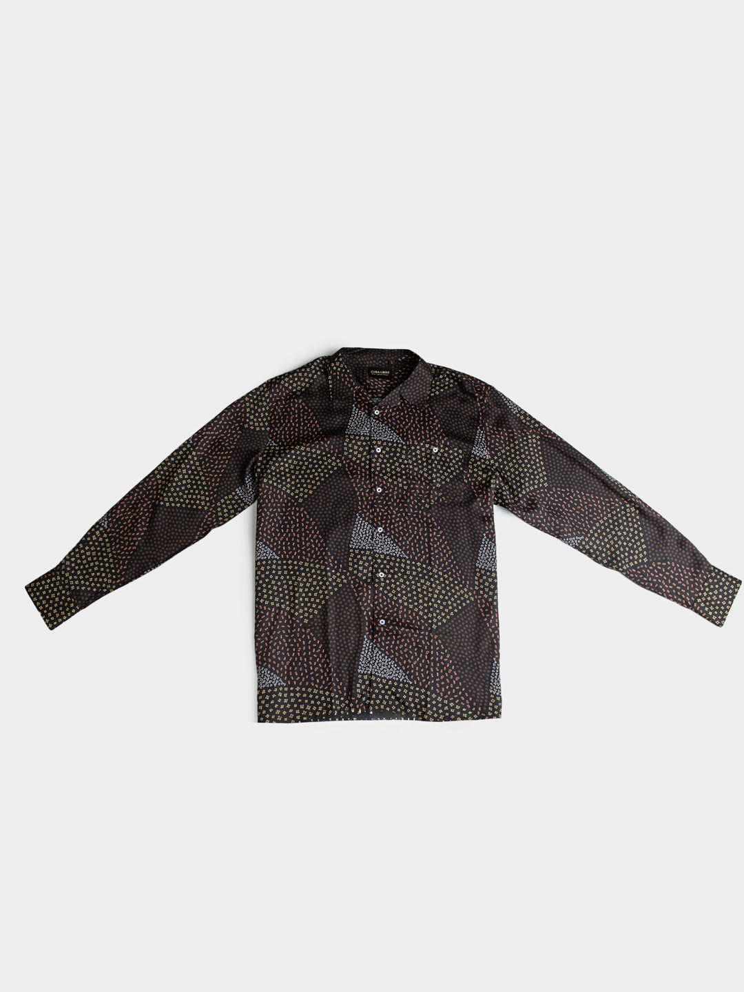 Raul Tencel Print Long Sleeve Shirt - Chocolate - view 4
