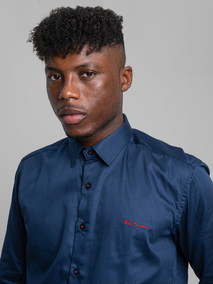 Ben Shirt (Slim Fit) - Navy - view 2