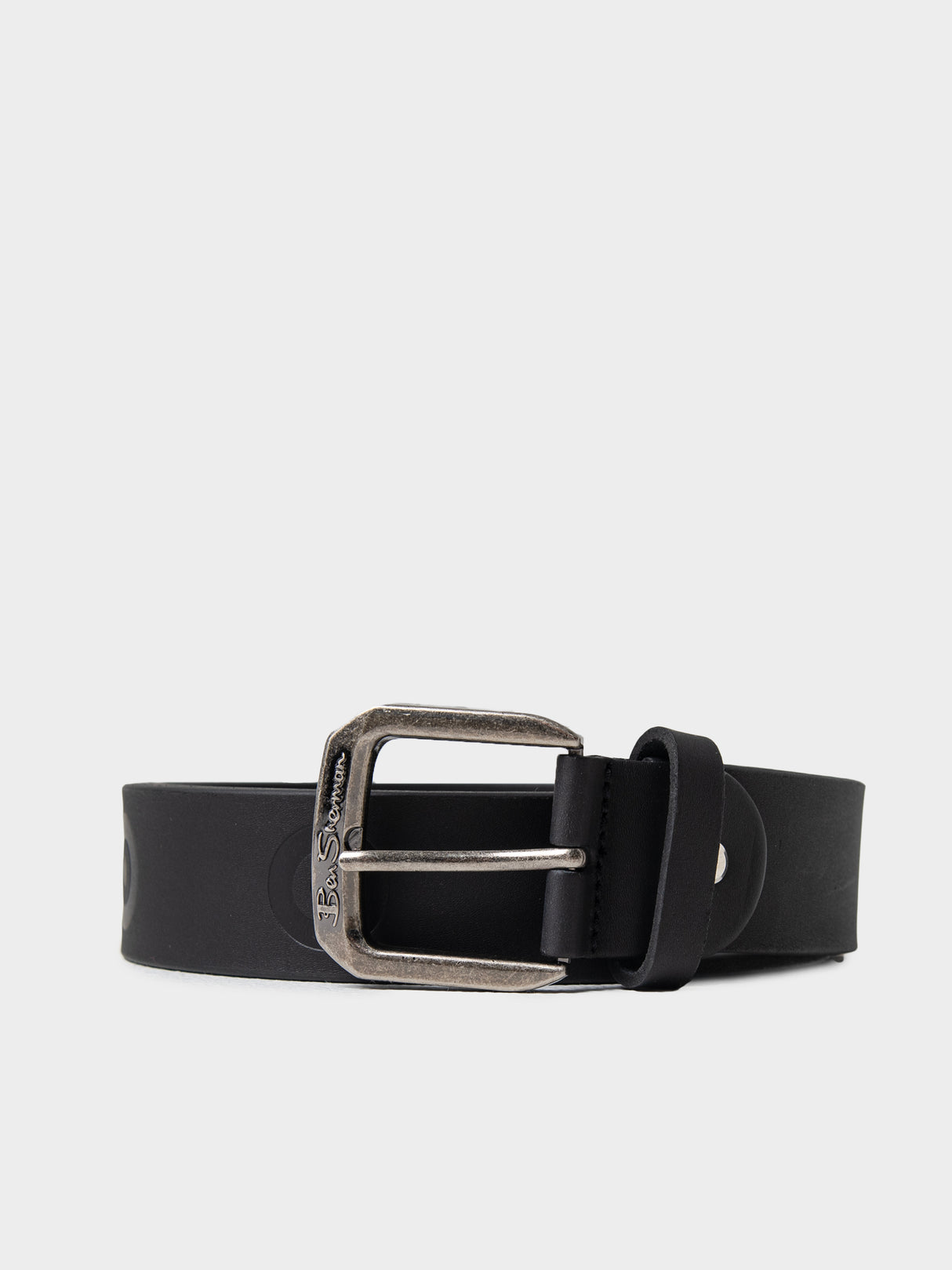 TARGET EMBOSS LEATHER BELT BLACK