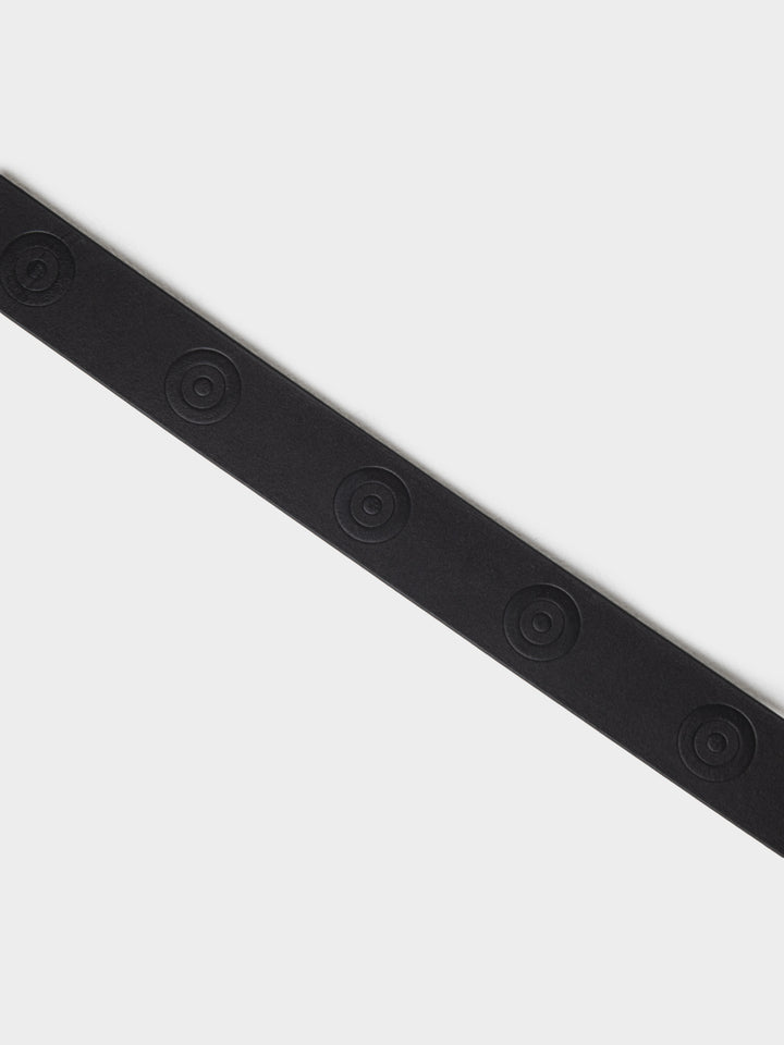 TARGET EMBOSS LEATHER BELT BLACK
