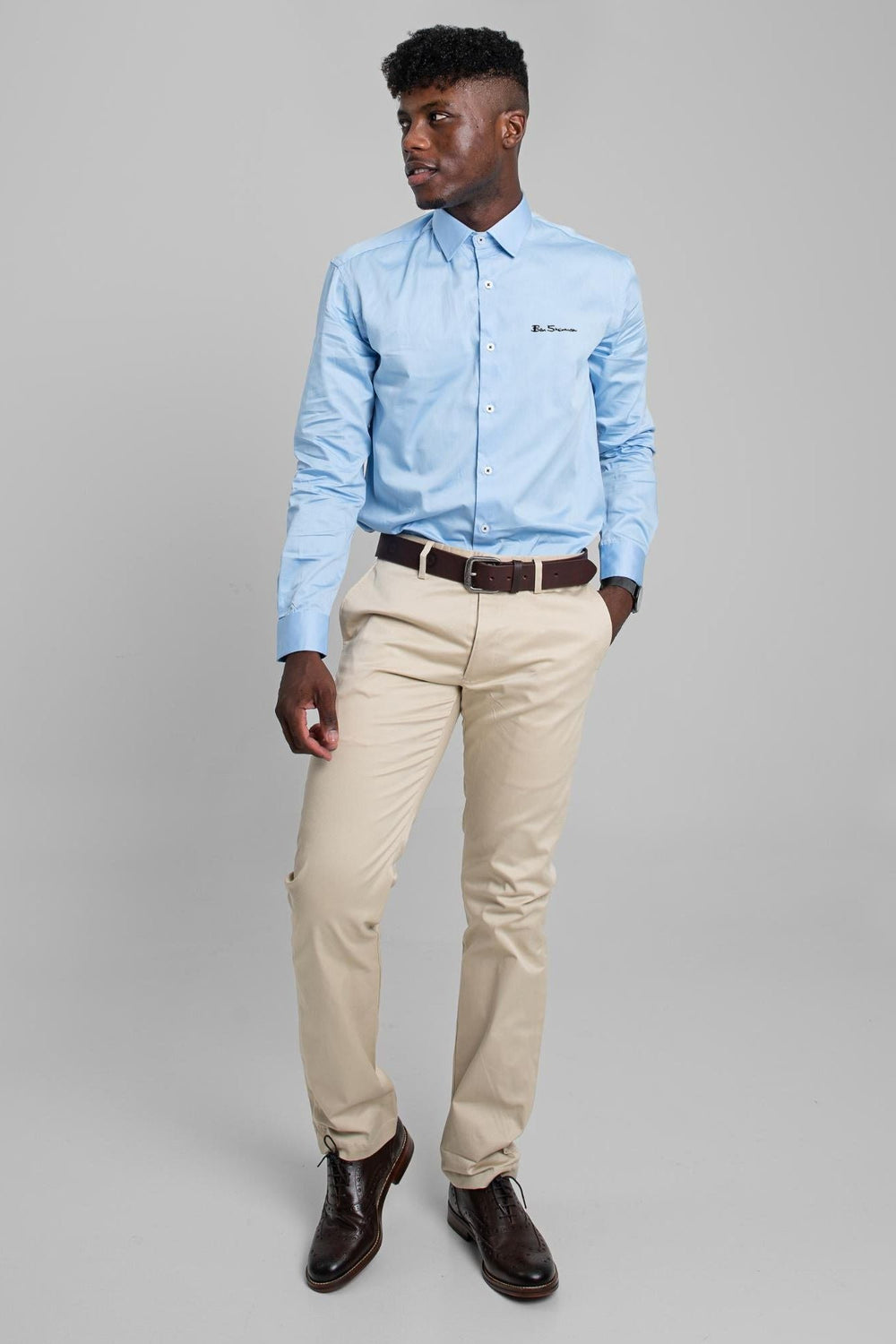Ben Shirt (Slim Fit) - Sky Blue - view 2