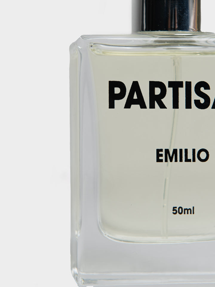 Partisan Fragrance Emilio Red Illusion Eau de Parfum 50ml – close-up bottle label