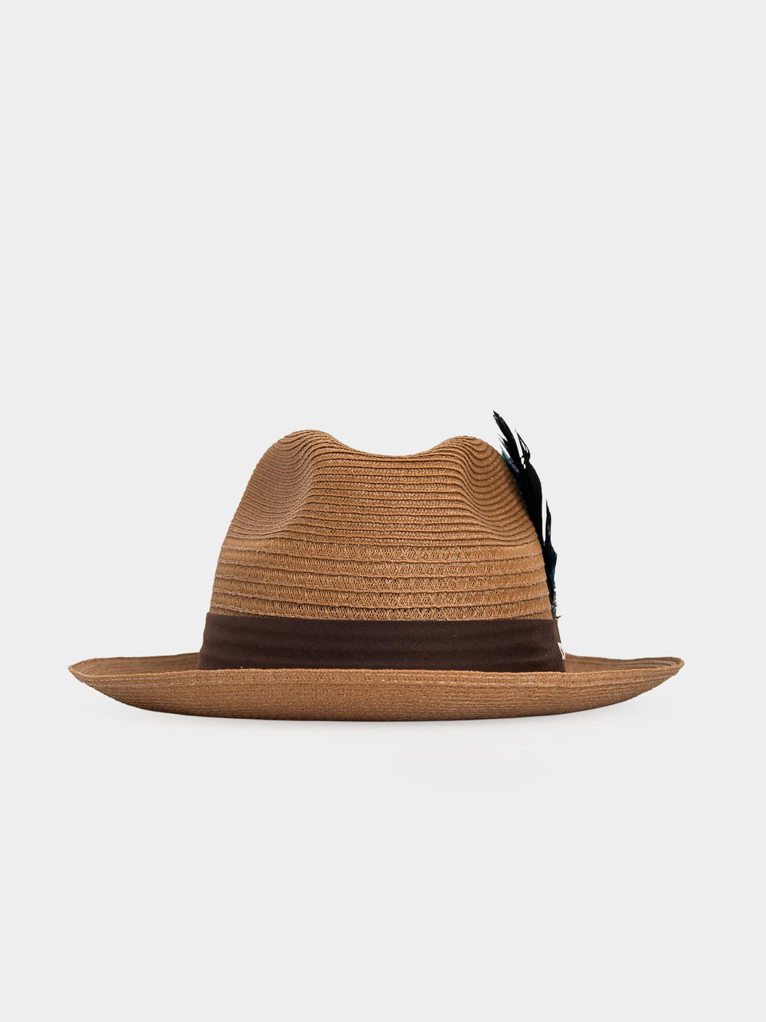 Cuba Libre Gold Fedora Straw Hat - back view highlighting handcrafted straw weave and dark band