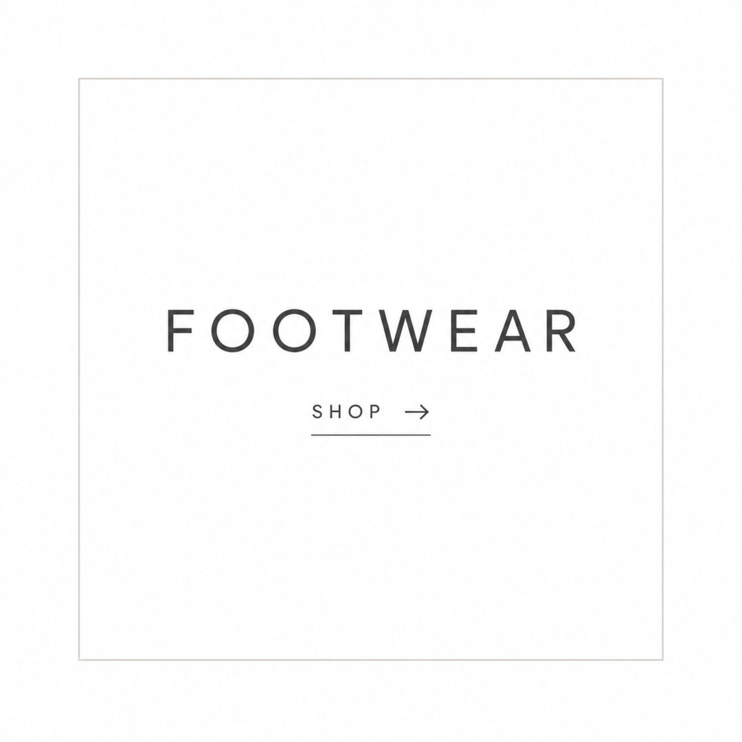 "Footwear" category tile with a shop link, on a plain white background.
