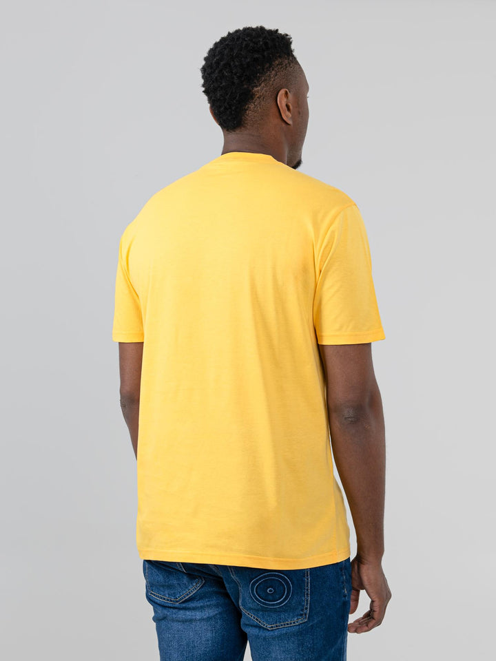Back view of Ben Sherman Geo Target T-Shirt in Banana yellow — regular fit men&