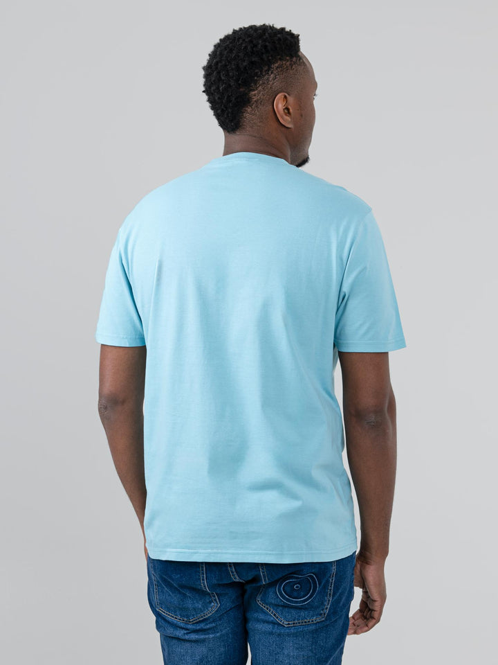 Back view of Ben Sherman Geo Target T-Shirt in Retro Blue — regular fit men&