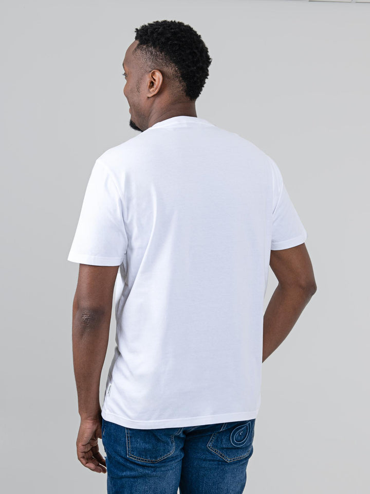 Back view of Ben Sherman Geo Target T-Shirt in White — regular fit men&