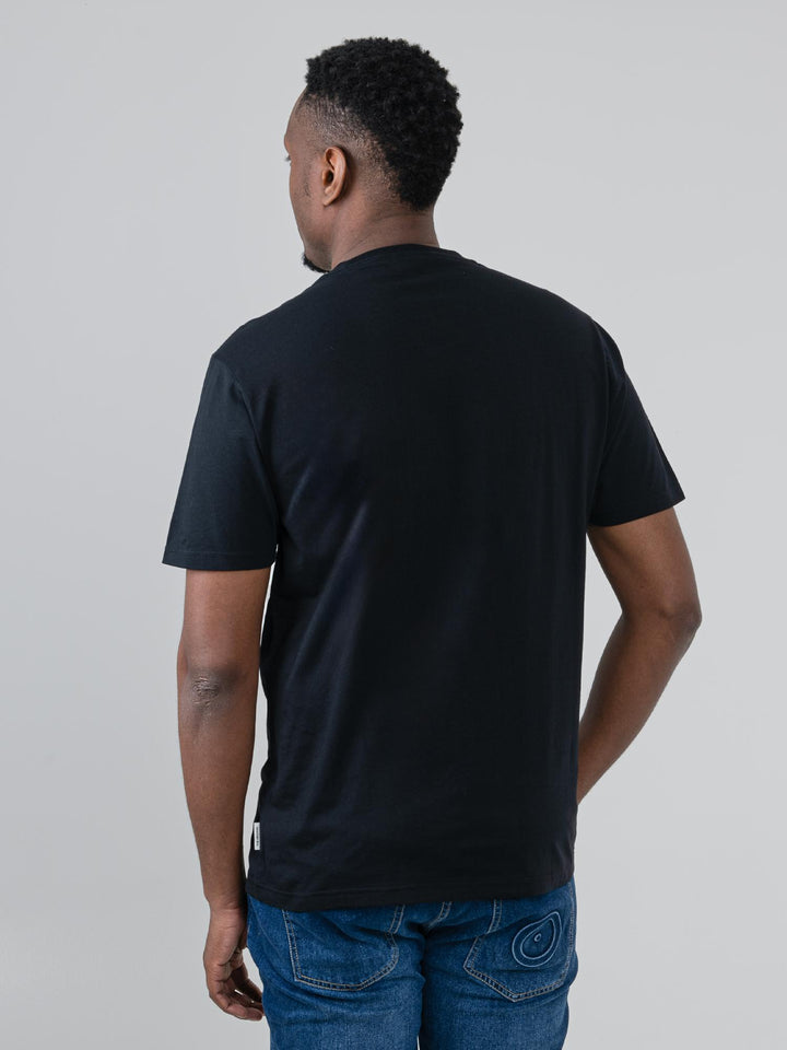 Ben Sherman Hidden Ace T-Shirt in black – rear view showing clean back design and regular fit on male model