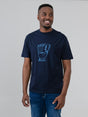 Ben Sherman Hidden Ace Tee in Navy - men's graphic t-shirt with hand-of-cards chest print