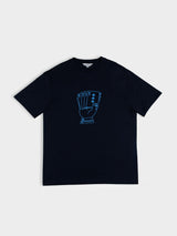 Ben Sherman Hidden Ace Tee in Navy - flat lay showing the full ace card hand chest graphic