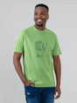 Ben Sherman Hidden Ace Tee in Piquant Green - men's graphic t-shirt with hand-of-cards chest print