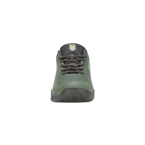 K-Swiss Hypercourt Express 2 tennis shoe Sea Spray, toe/top view showing herringbone outsole pattern and court grip