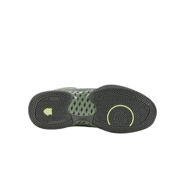 K-Swiss Hypercourt Express 2 outsole view showing durable herringbone traction pattern for multi-directional court grip