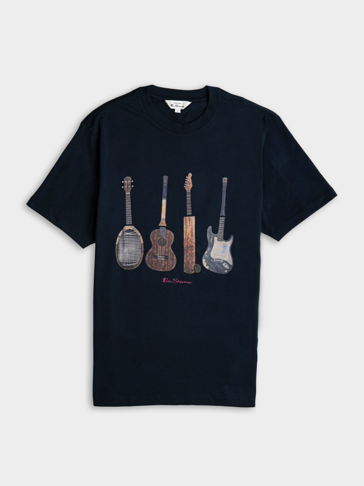 JUMBLE GUITAR TEE SHIRT-NAVY