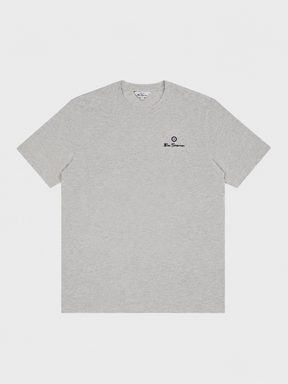 Ben Sherman Essential target print crew neck t-shirt in light grey melange – front view