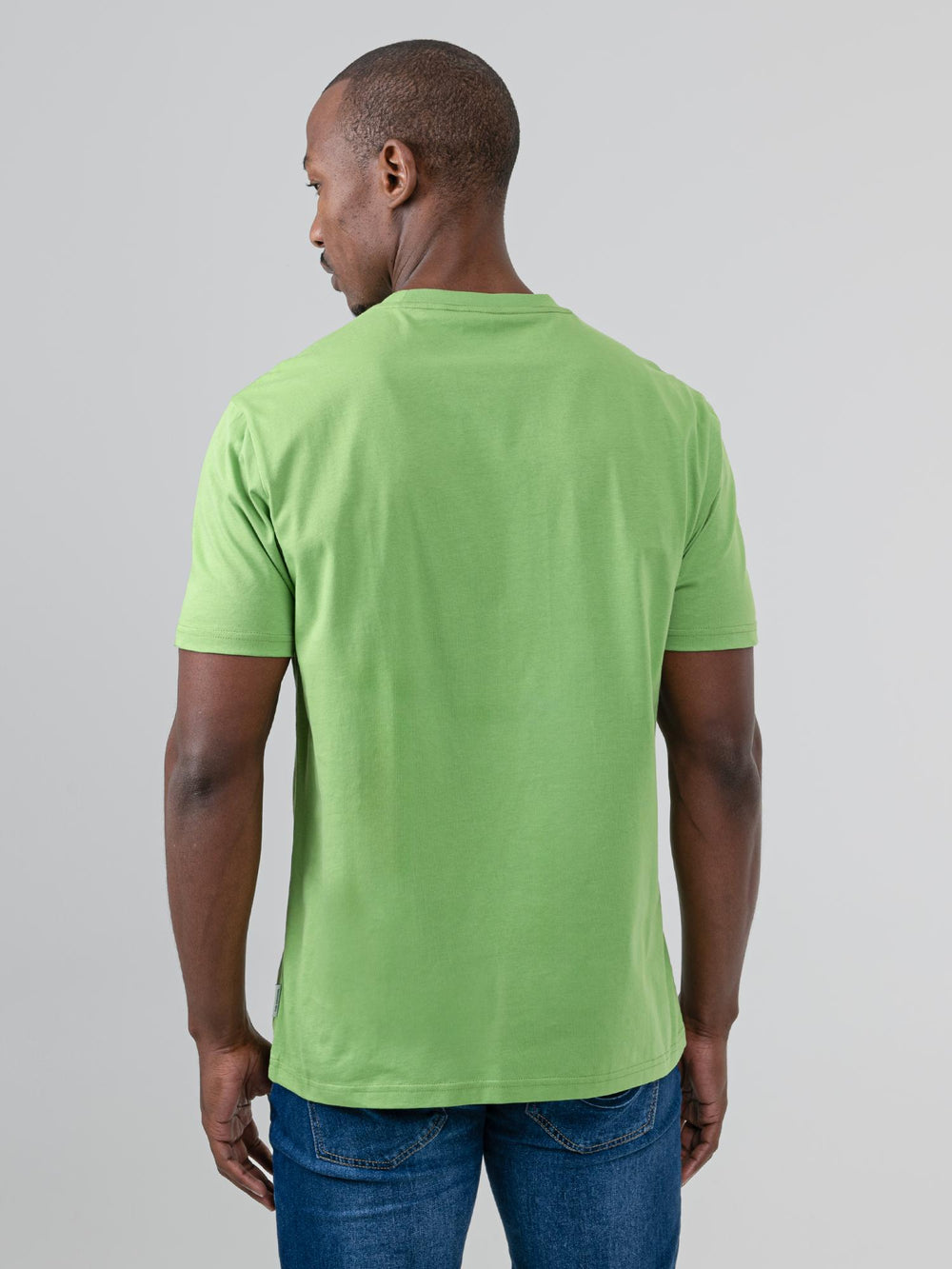 Ben Sherman Match Box T-Shirt in Piquant Green - back view on male model