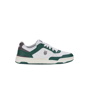 K-Swiss Match Pro Lth men's low-top leather sneaker in Posy Green and White – side profile view