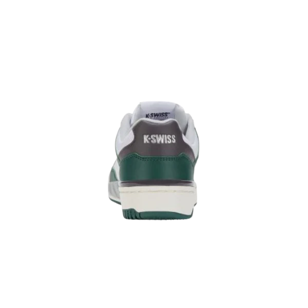 K-Swiss Match Pro Lth sneaker in Posy Green and White – back heel view with K-Swiss branding