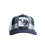 Moon Cow Plaid Trucker - Navy / Green