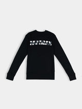 Partisan Twill Applique Crew Sweat - Black