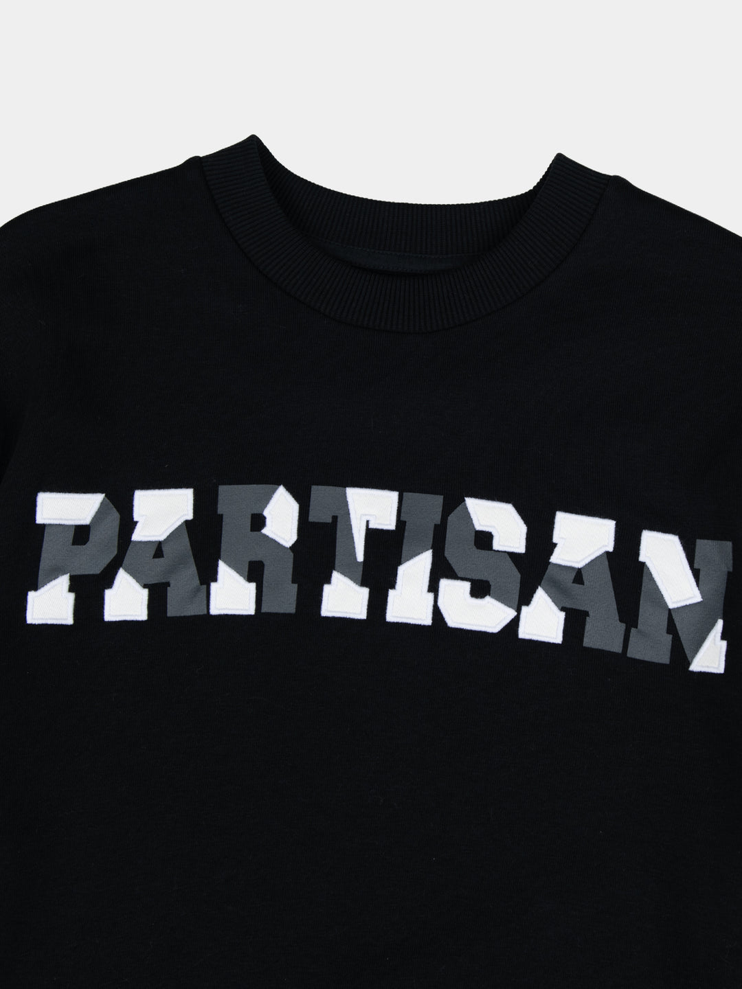 Partisan Twill Applique Crew Sweat - Black - view 2