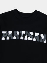Partisan Twill Applique Crew Sweat - Black