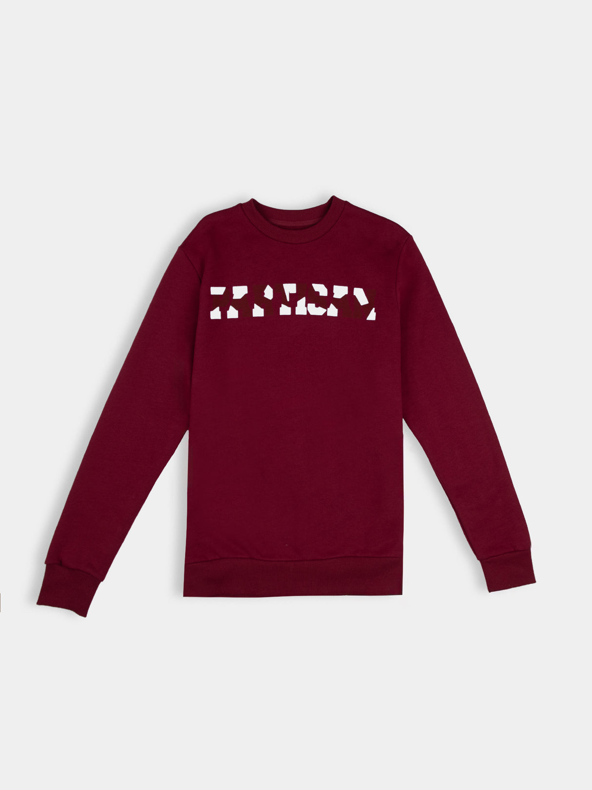 Partisan Twill Applique Crew Sweat - Burgundy