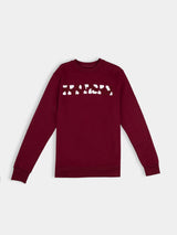 Partisan Twill Applique Crew Sweat - Burgundy