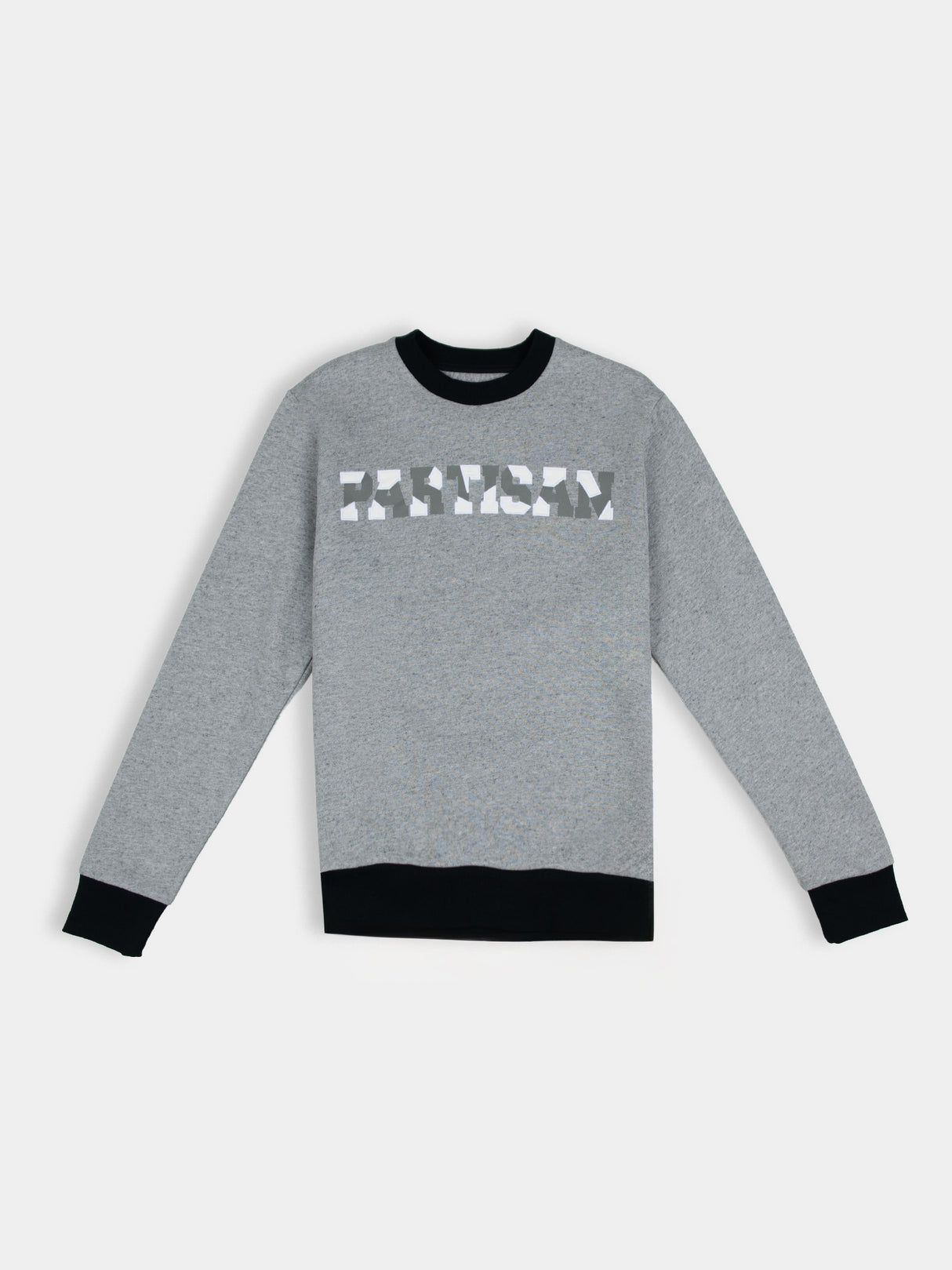 Partisan Twill Applique Crew Sweat - Mélange Grey