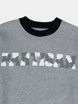 Partisan Twill Applique Crew Sweat - Mélange Grey