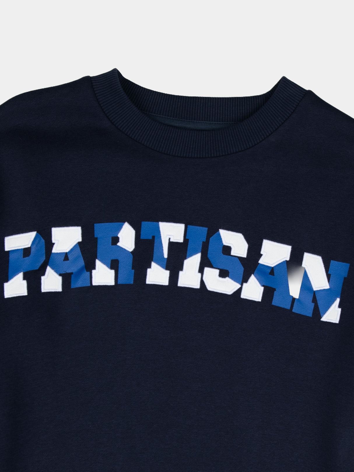 Partisan Twill Applique Crew Sweat - Navy