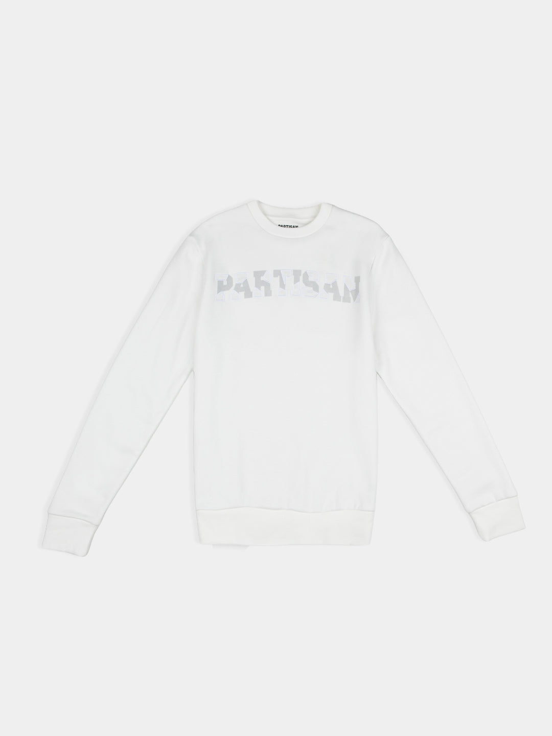 Partisan Twill Applique Crew Sweat - White
