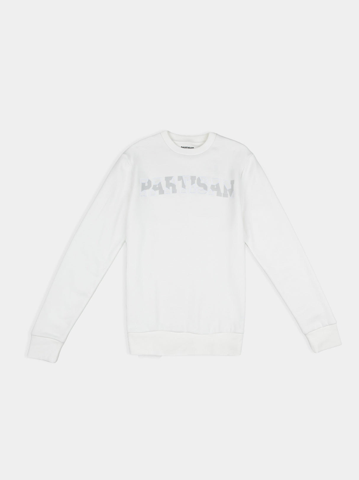 Partisan Twill Applique Crew Sweat - White