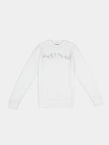 Partisan Twill Applique Crew Sweat - White