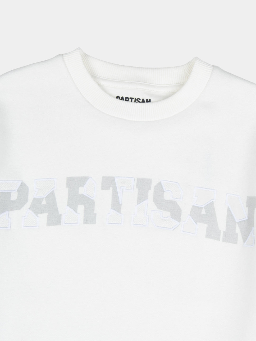 Partisan Twill Applique Crew Sweat - White - view 2