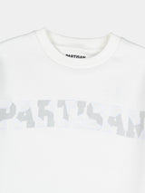 Partisan Twill Applique Crew Sweat - White