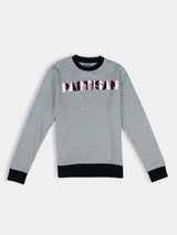 Chenille Chain Crew Sweat - Mélange Grey
