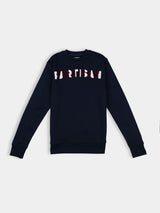 Chenille Chain Crew Sweat - Navy