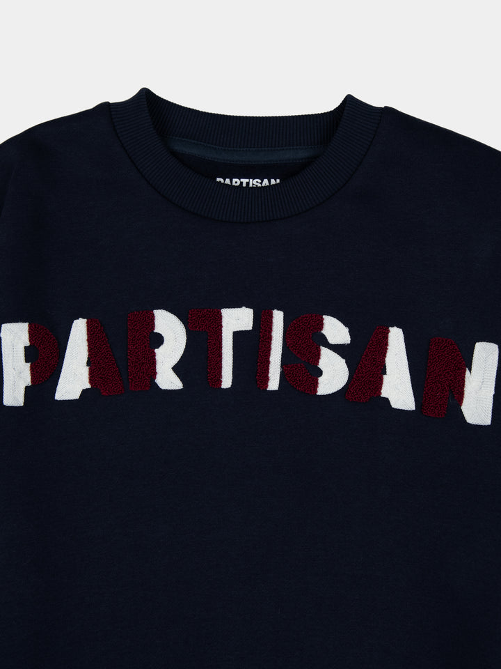 Chenille Chain Crew Sweat - Navy - view 2