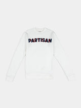 Chenille Chain Crew Sweat - White