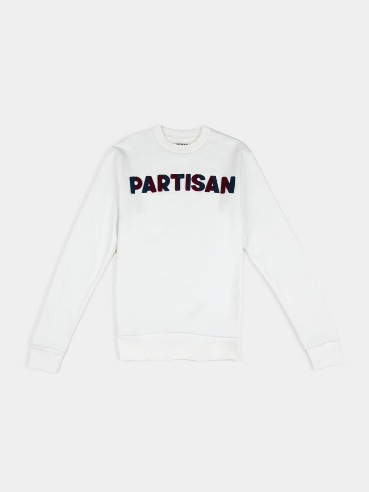 Chenille Chain Crew Sweat - White